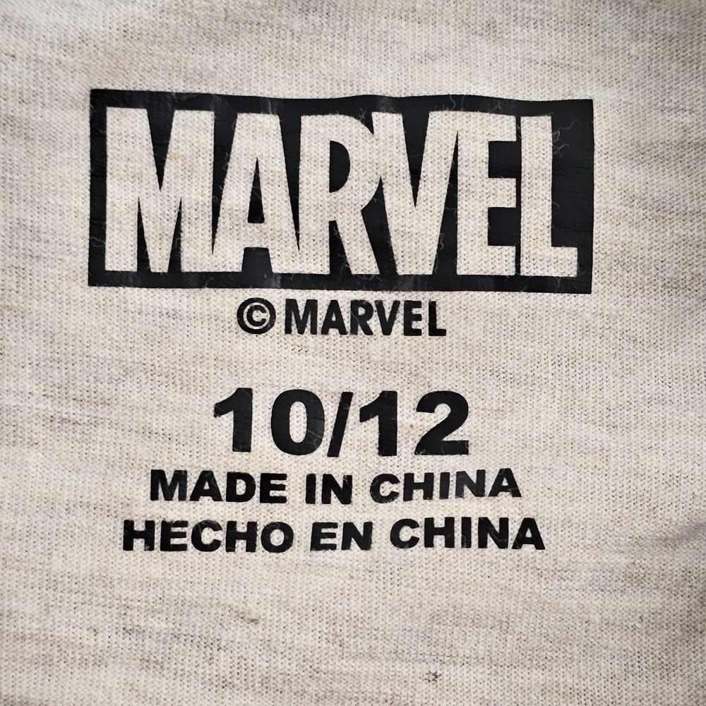 Trick or Thwip Spiderman Halloween Beige/Gray Short Sleeve T-Shirt Boys L(10/12) - Picture 4 of 5